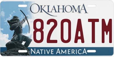 OK license plate 820ATM