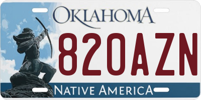OK license plate 820AZN