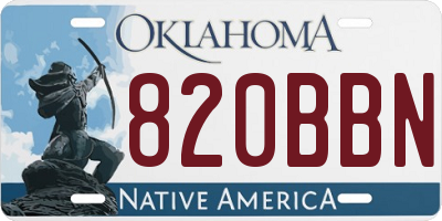 OK license plate 820BBN