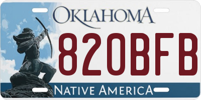 OK license plate 820BFB