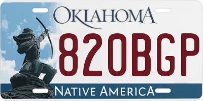OK license plate 820BGP