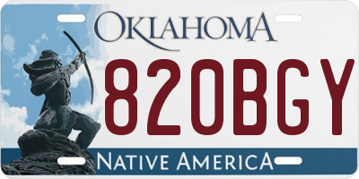 OK license plate 820BGY