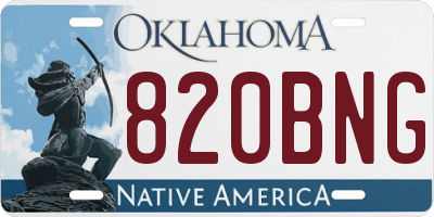 OK license plate 820BNG