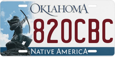 OK license plate 820CBC