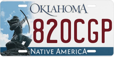 OK license plate 820CGP