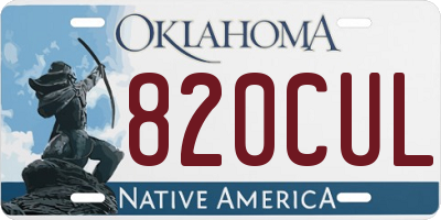 OK license plate 820CUL
