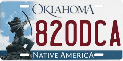 OK license plate 820DCA