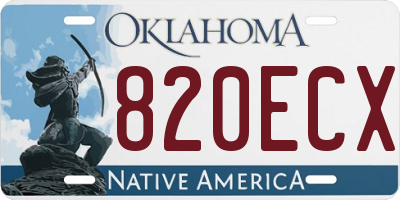 OK license plate 820ECX