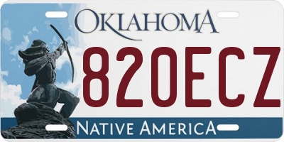 OK license plate 820ECZ