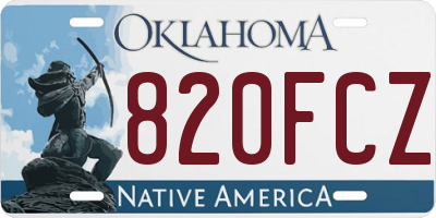 OK license plate 820FCZ