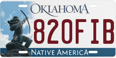 OK license plate 820FIB