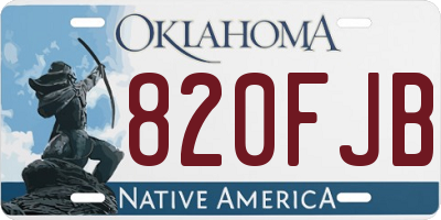 OK license plate 820FJB