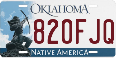OK license plate 820FJQ