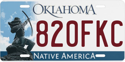 OK license plate 820FKC