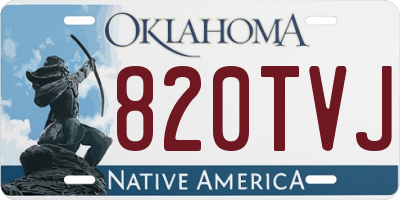 OK license plate 820TVJ