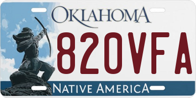 OK license plate 820VFA