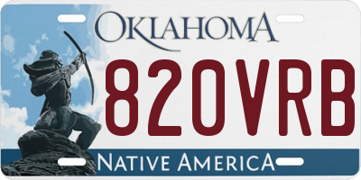 OK license plate 820VRB