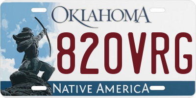 OK license plate 820VRG