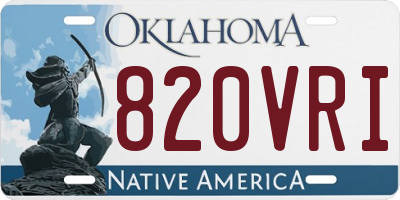 OK license plate 820VRI