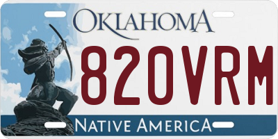 OK license plate 820VRM