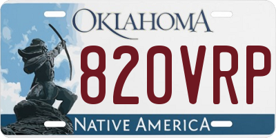 OK license plate 820VRP