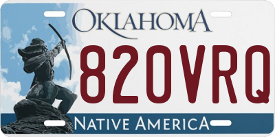 OK license plate 820VRQ