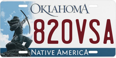 OK license plate 820VSA