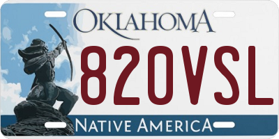 OK license plate 820VSL