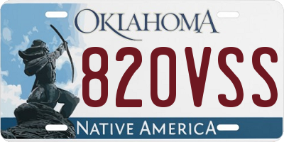 OK license plate 820VSS