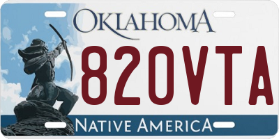 OK license plate 820VTA