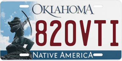 OK license plate 820VTI