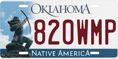 OK license plate 820WMP