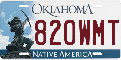 OK license plate 820WMT