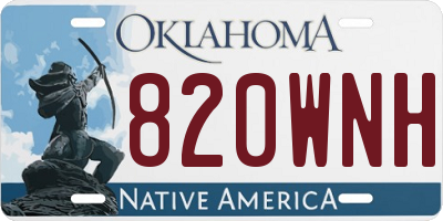 OK license plate 820WNH