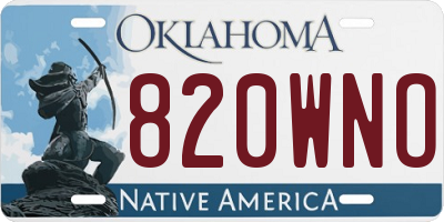 OK license plate 820WNO