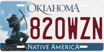 OK license plate 820WZN