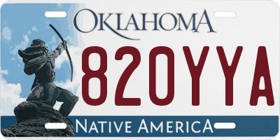 OK license plate 820YYA