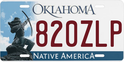 OK license plate 820ZLP