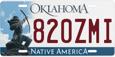 OK license plate 820ZMI