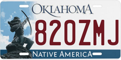 OK license plate 820ZMJ