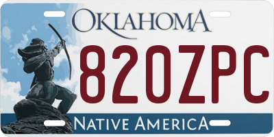 OK license plate 820ZPC