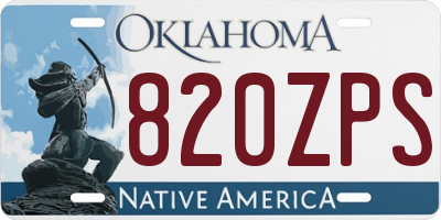 OK license plate 820ZPS