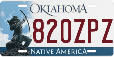 OK license plate 820ZPZ