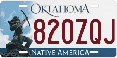 OK license plate 820ZQJ