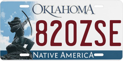 OK license plate 820ZSE