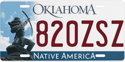 OK license plate 820ZSZ