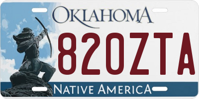 OK license plate 820ZTA