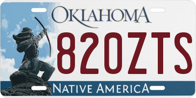 OK license plate 820ZTS