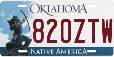 OK license plate 820ZTW
