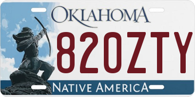 OK license plate 820ZTY